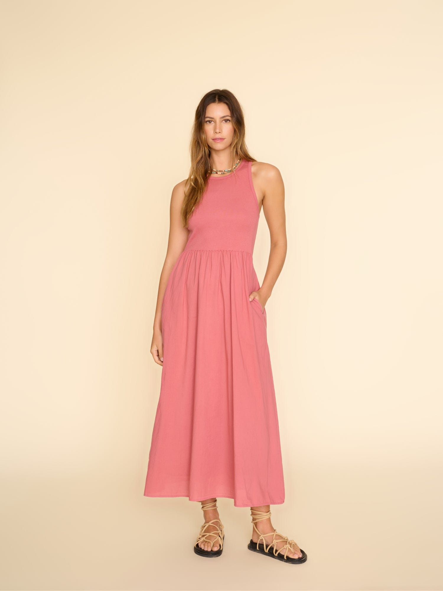 V-neck Jersey Maxi in Rosewood