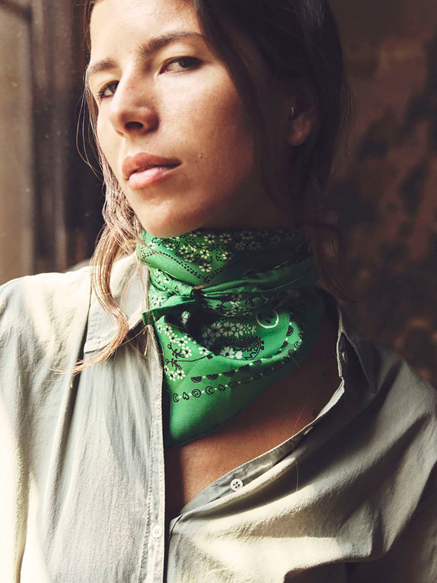 CALL IT BY YOUR NAME Green Silk Bandana