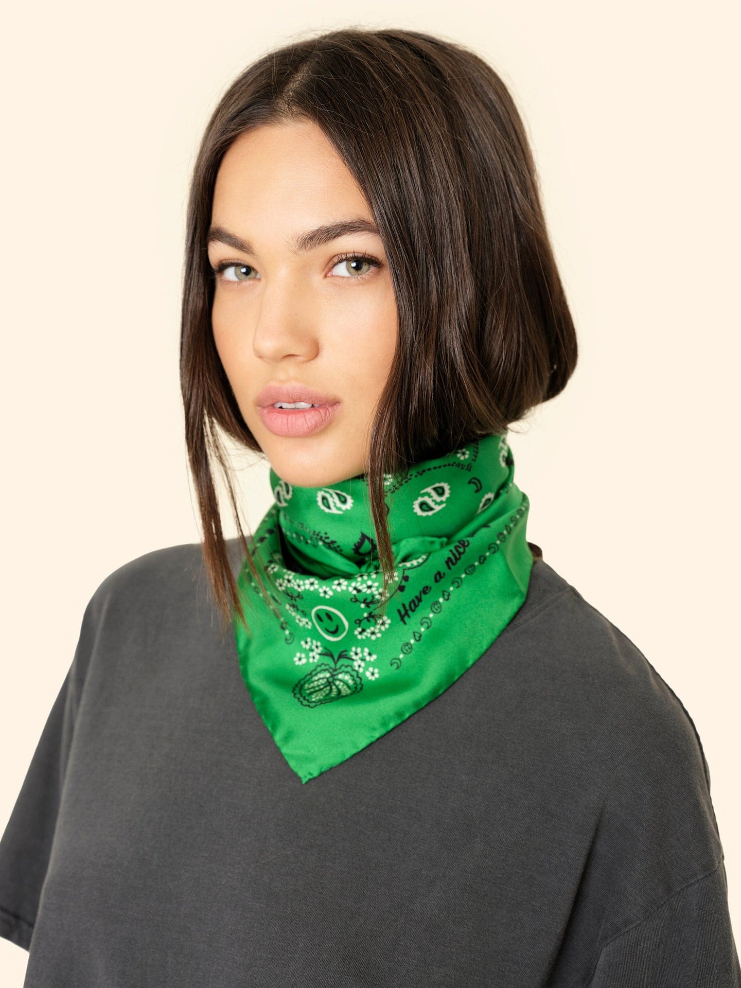 CALL IT BY YOUR NAME Accessory One Size / Green CALL IT BY YOUR NAME Green Silk Bandana C0SLK200-OS-GRN