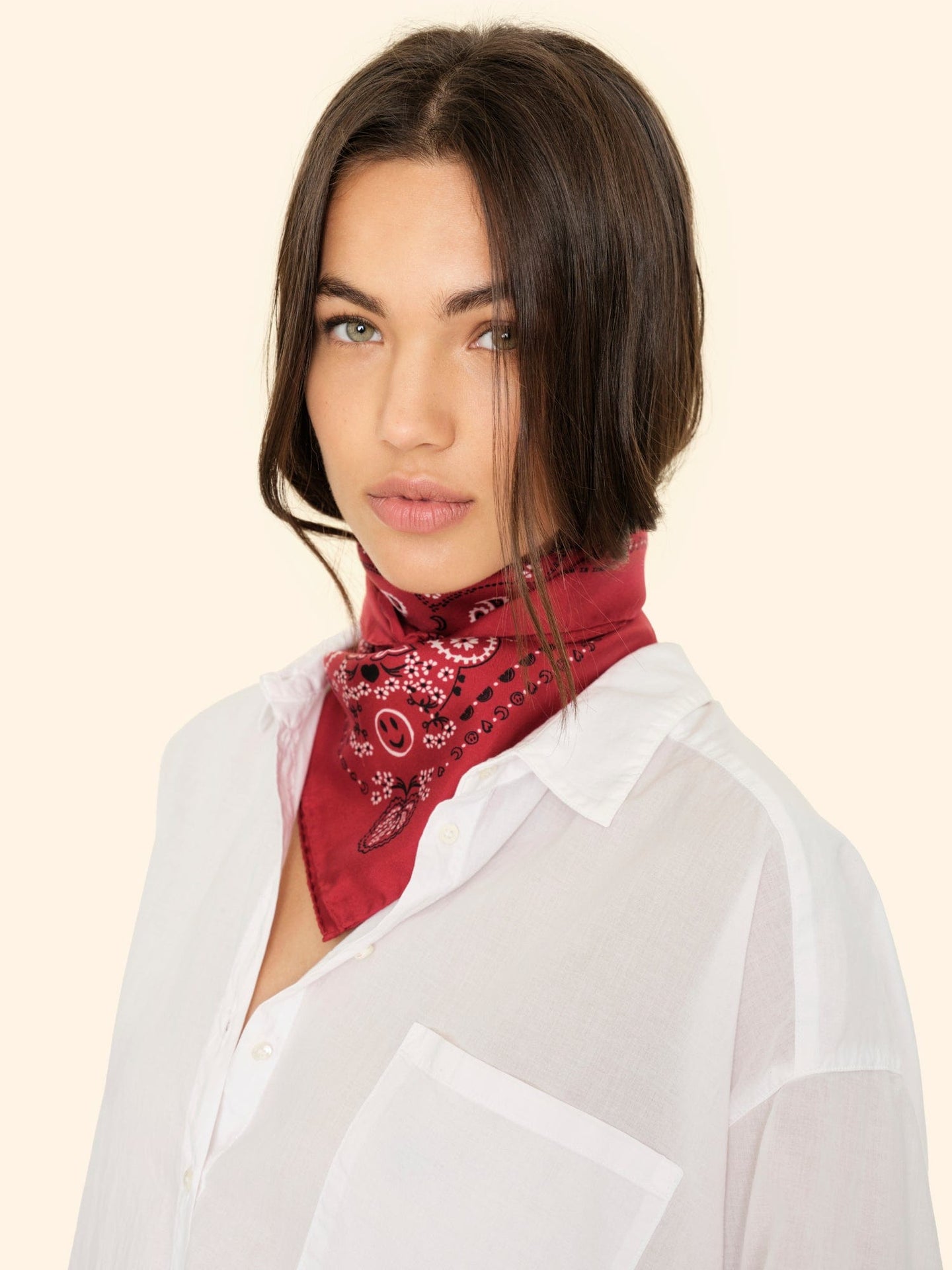CALL IT BY YOUR NAME Accessory One Size / Red CALL IT BY YOUR NAME Red Silk Bandana C0SLK200-OS-RED