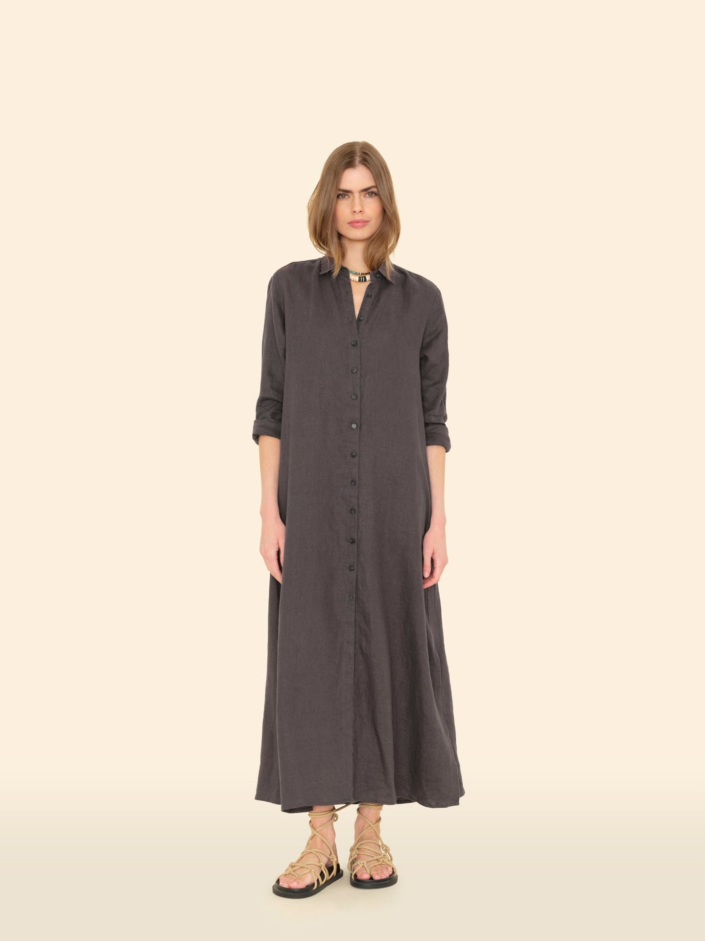 X2501 Dress Black Quartz Boden Linen Dress Black Quartz Boden Linen Dress