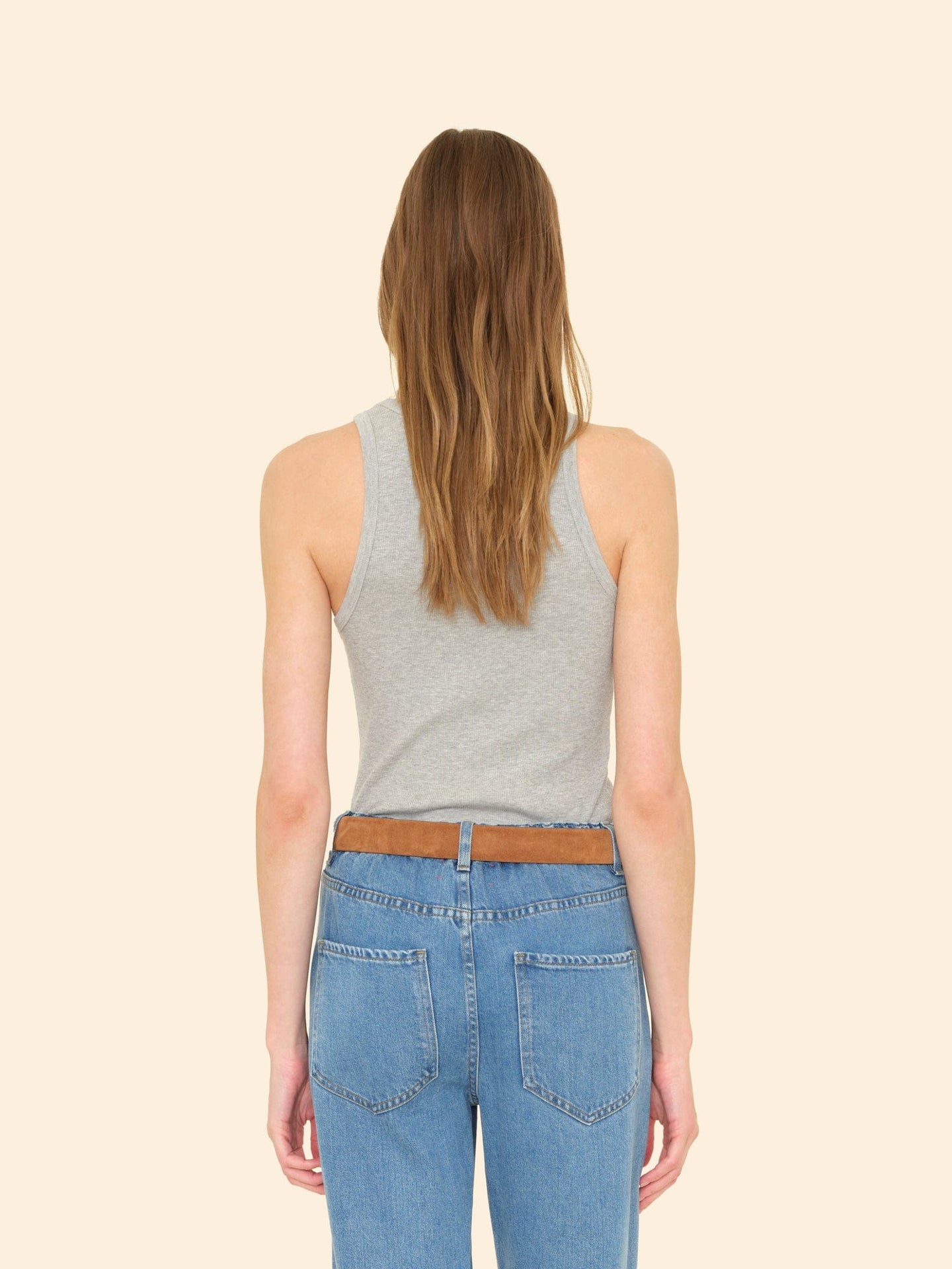 X2501 Tee Heather Grey Arynn Fine Rib Tank Top Heather Grey Arynn Fine Rib Tank Top