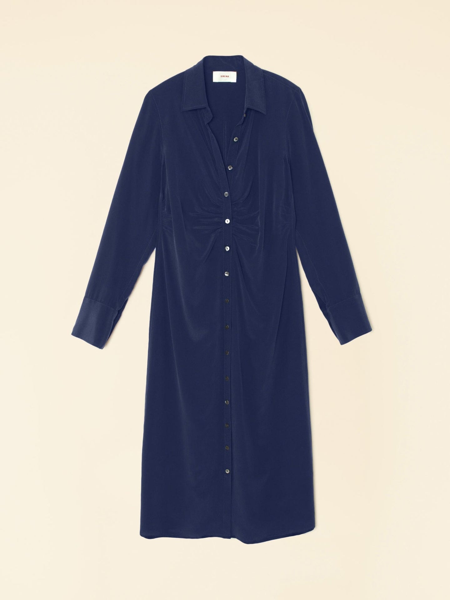 Xirena Dress Navy Banks Silk Dress