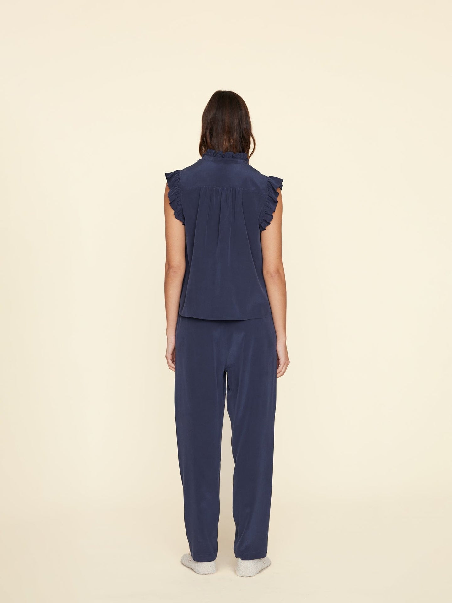 Xirena Pant Navy Mercer Silk Pant