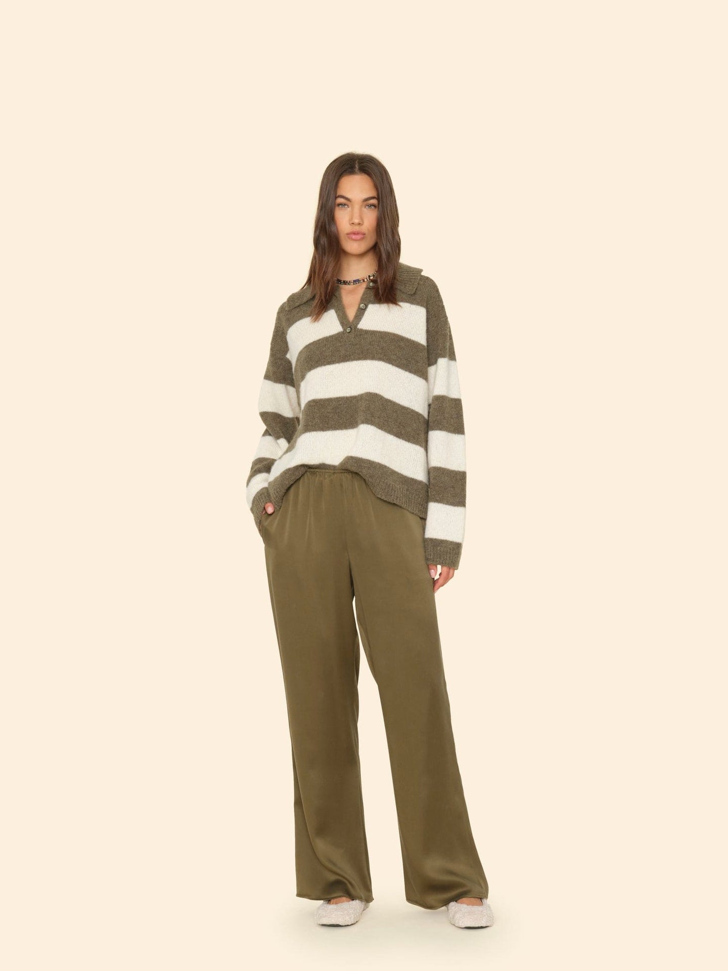 Xirena Pant Olive Gold Bella Pant