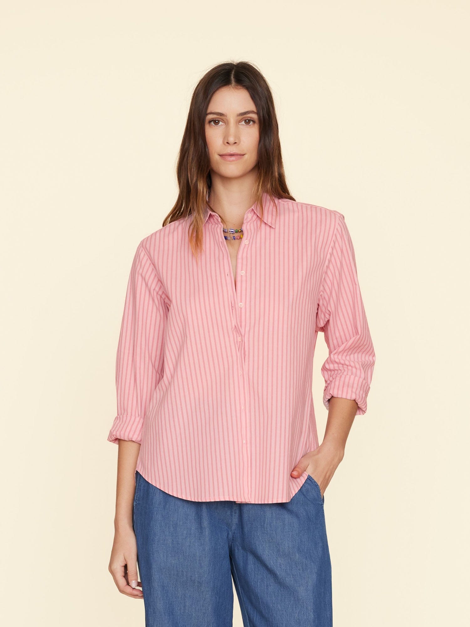 Xirena Small Beau Striped Button Front outlet Blouse