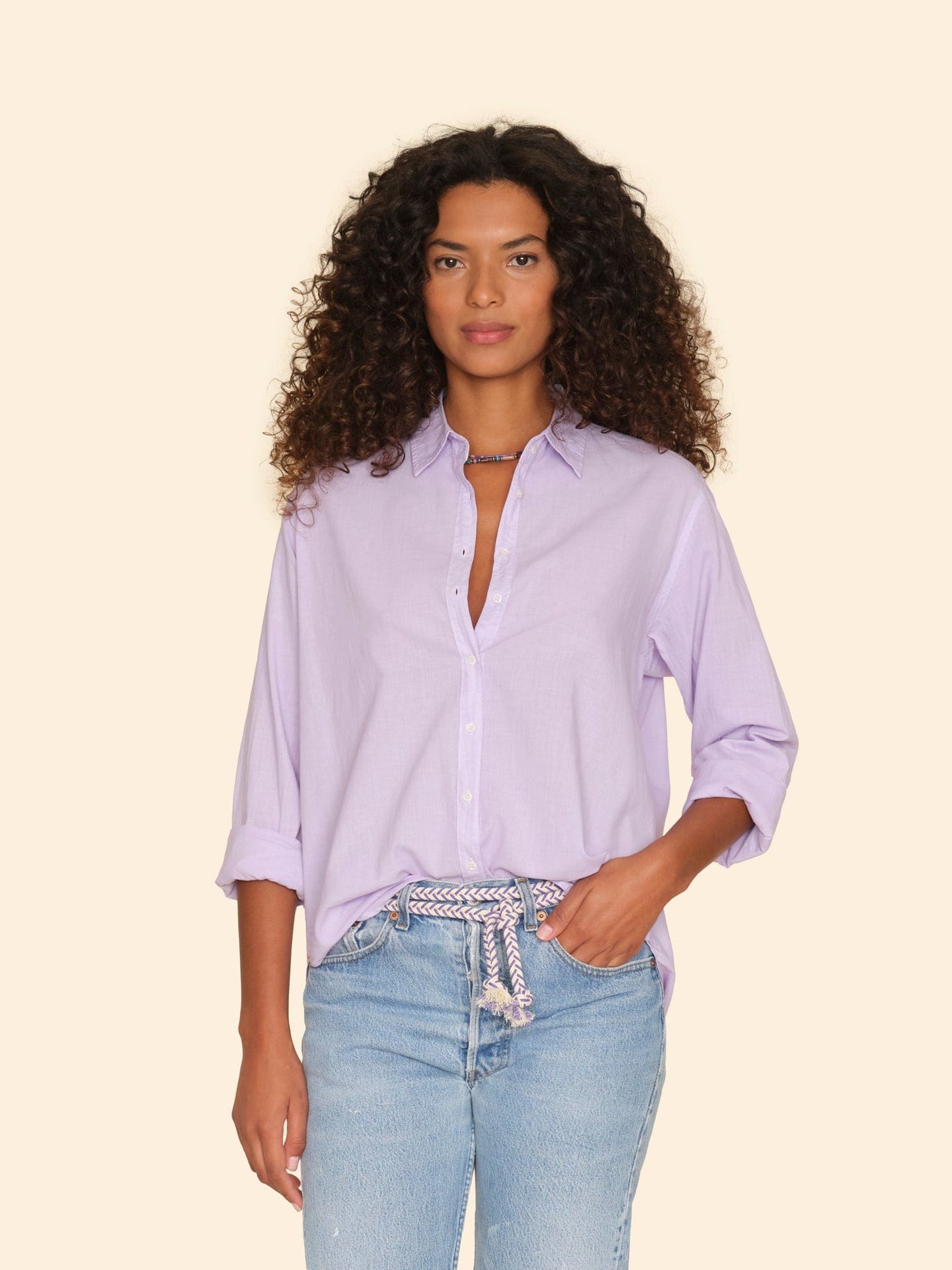 Xirena Shirt Lavender Bloom Beau Shirt