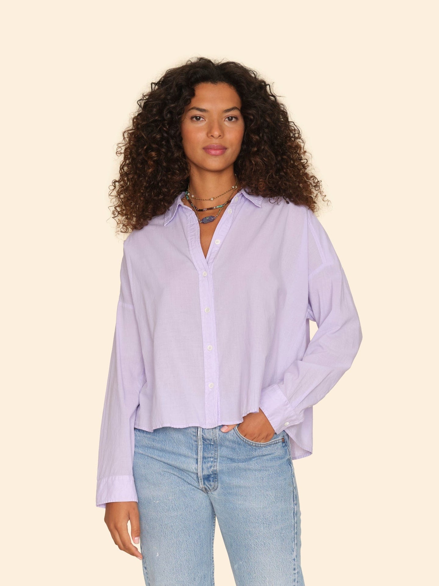Xirena Shirt Lavender Bloom Riley Shirt