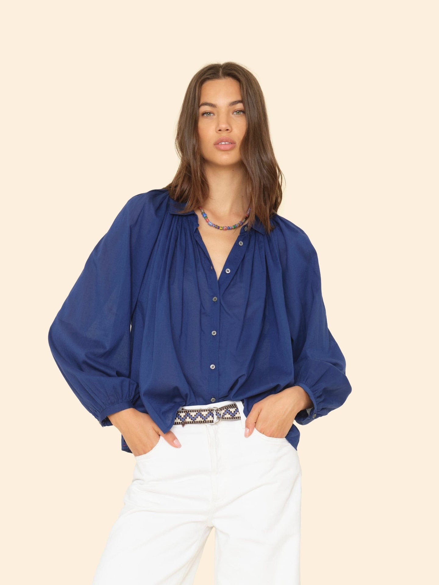 Xirena Shirt Marine Blue Fabienne Shirt