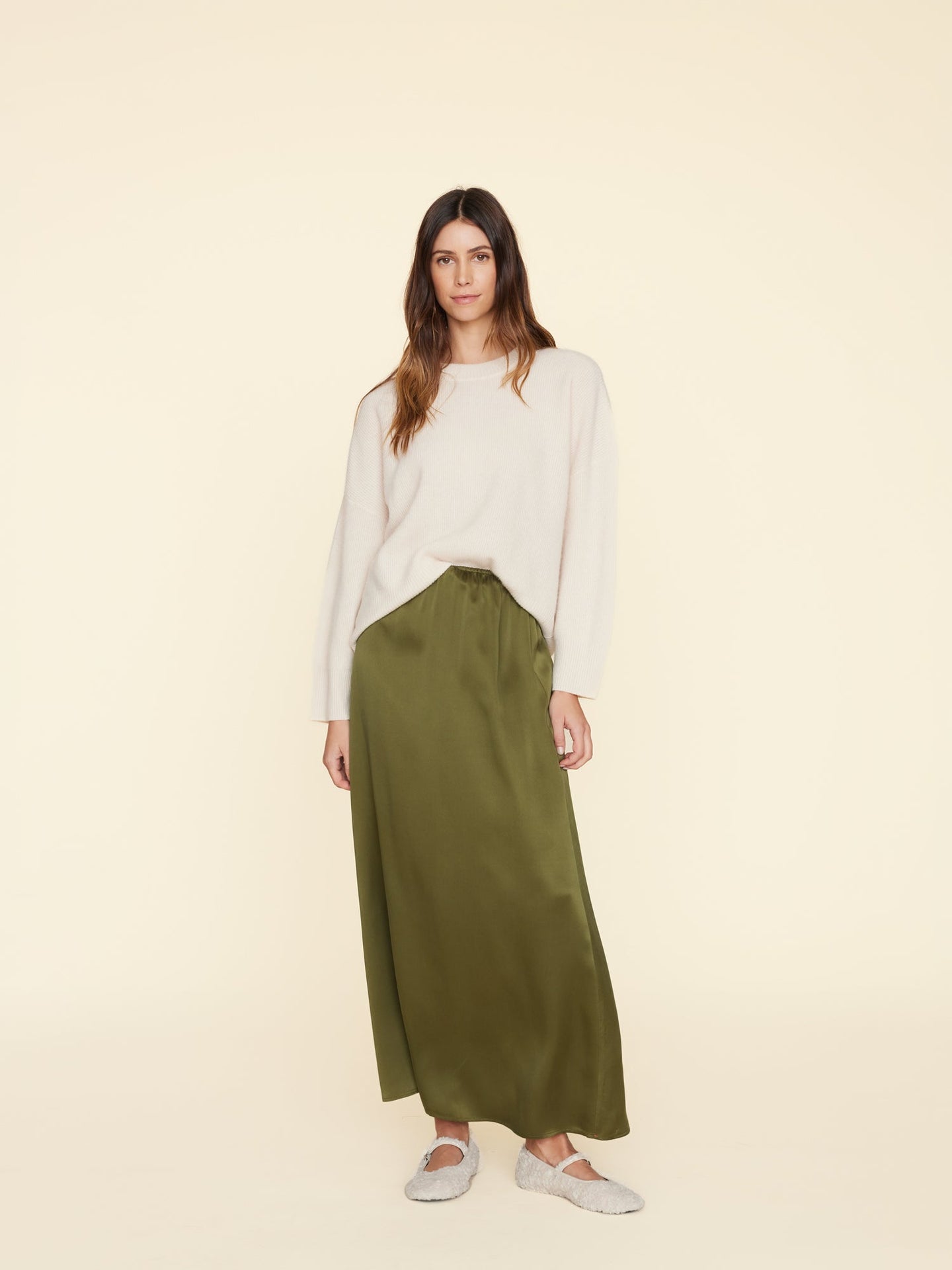 Xirena Skirt Olive Gold Sela Skirt