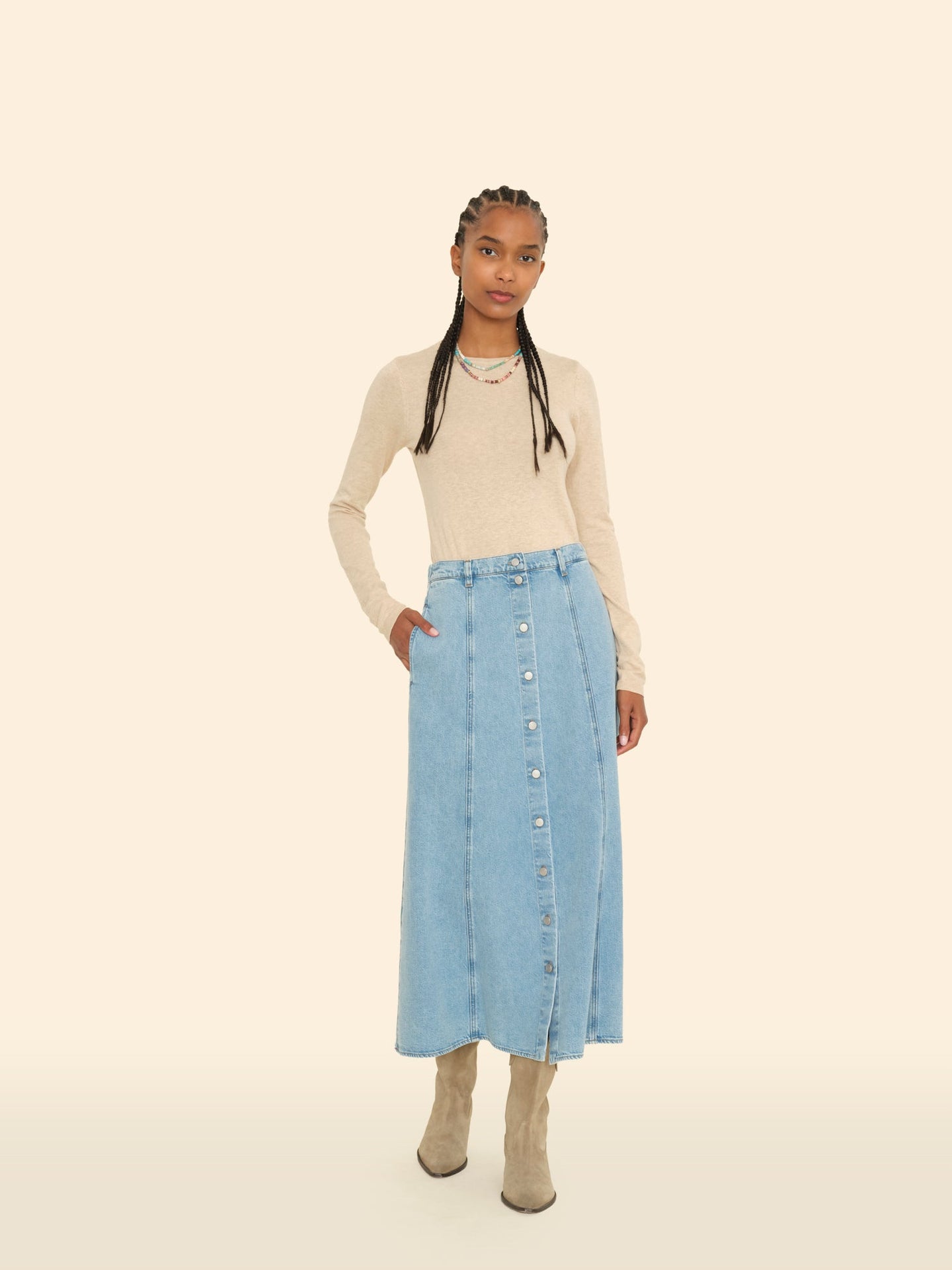 Xirena Skirt Sailor Blue Spence Denim Skirt Sailor Blue Spence Denim Skirt