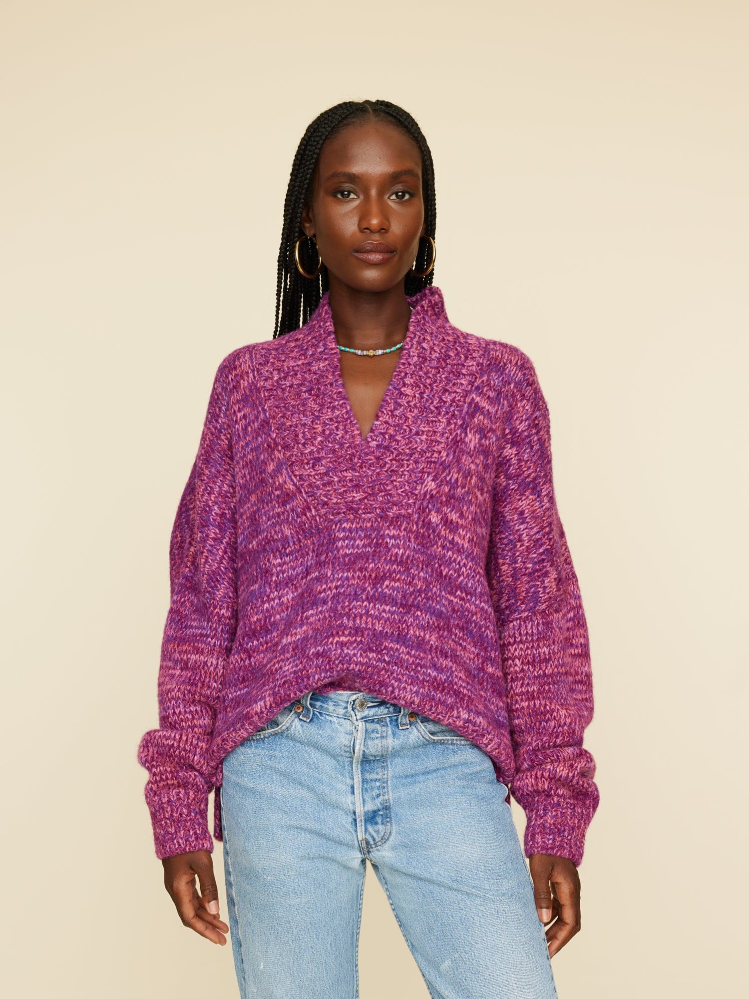 Magenta Marble Keyes Sweater