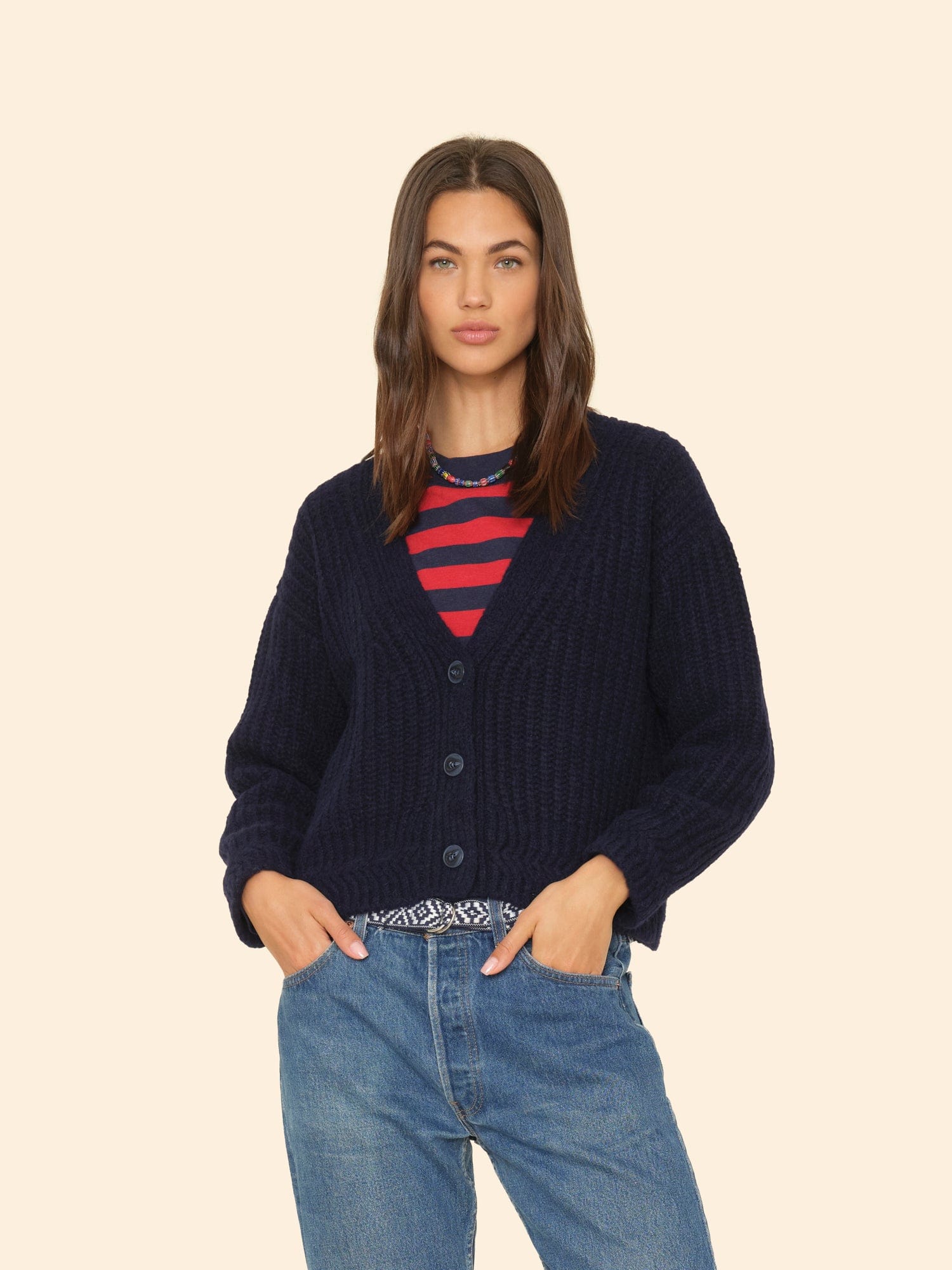 Navy cardigan womens best sale