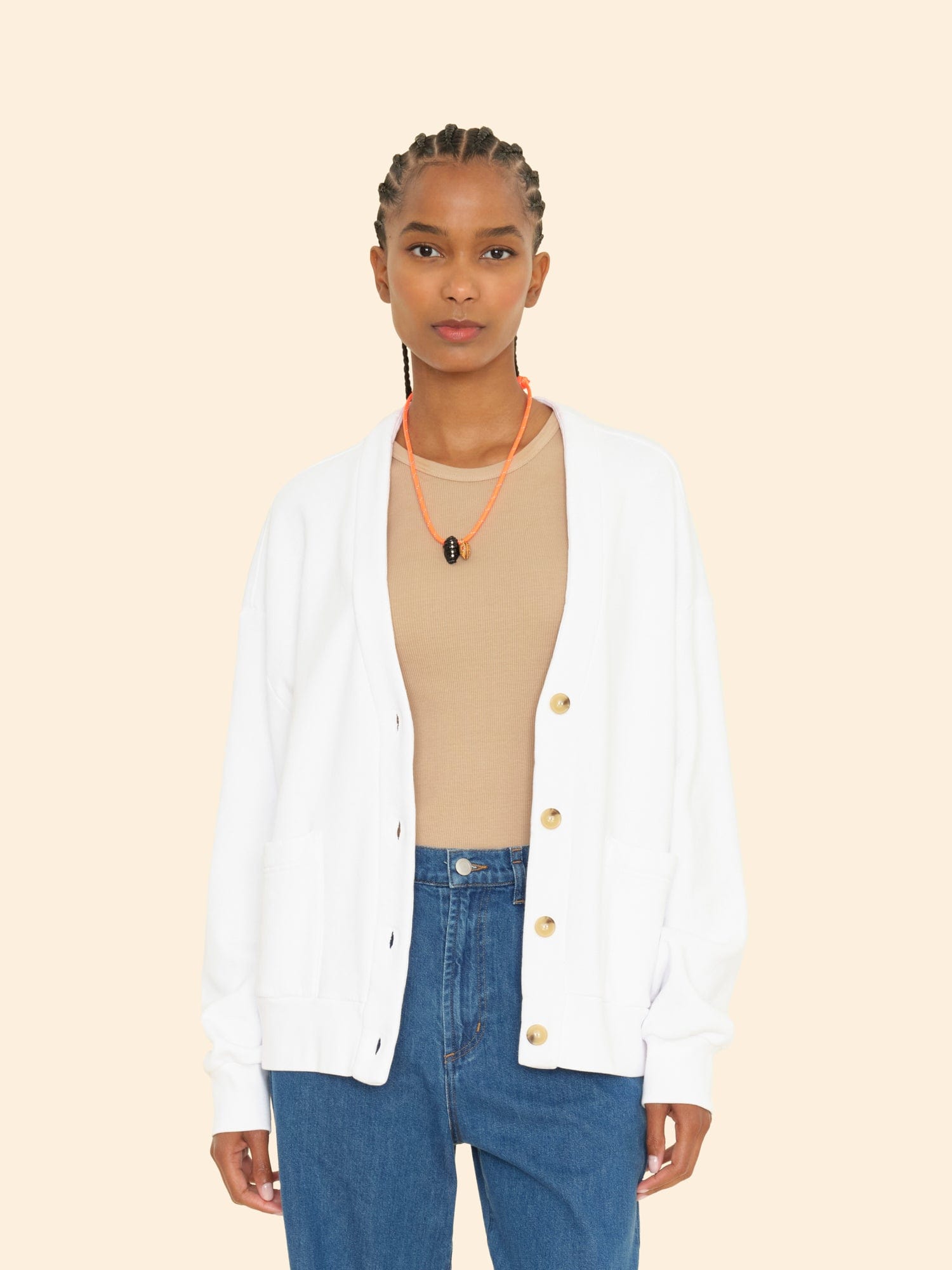 Cozy white cardigan best sale