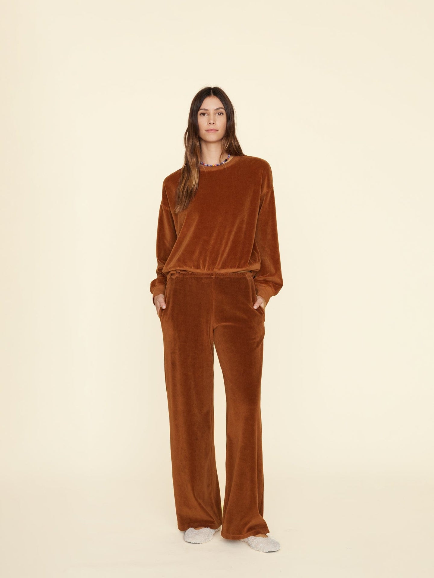 Xirena Sweatpant Brown Sugar Mavis Velour Sweatpant