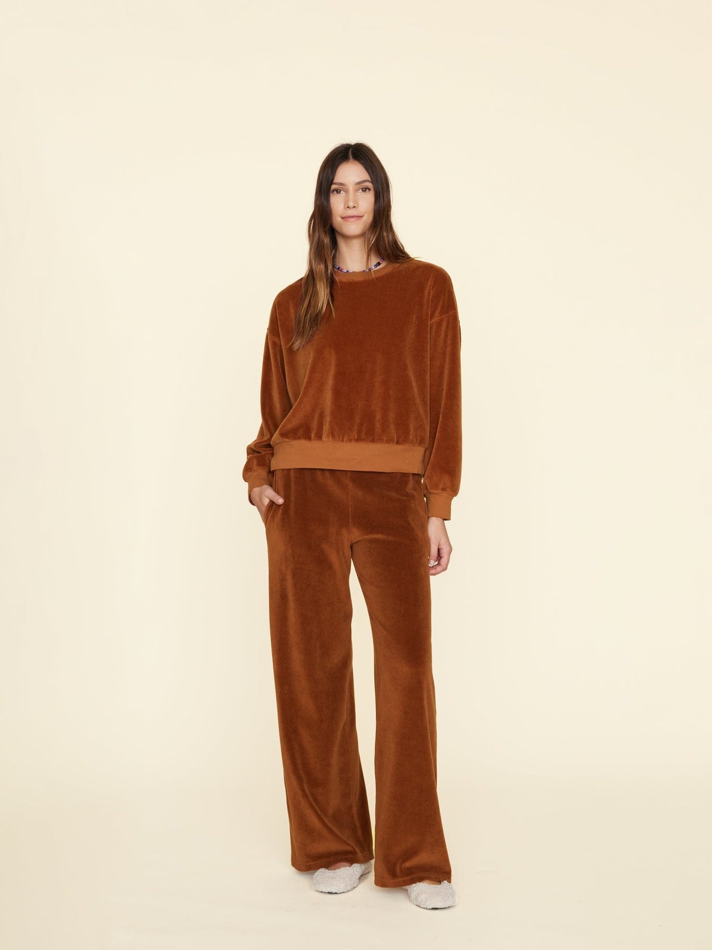 Xirena Sweatpant Brown Sugar Mavis Velour Sweatpant