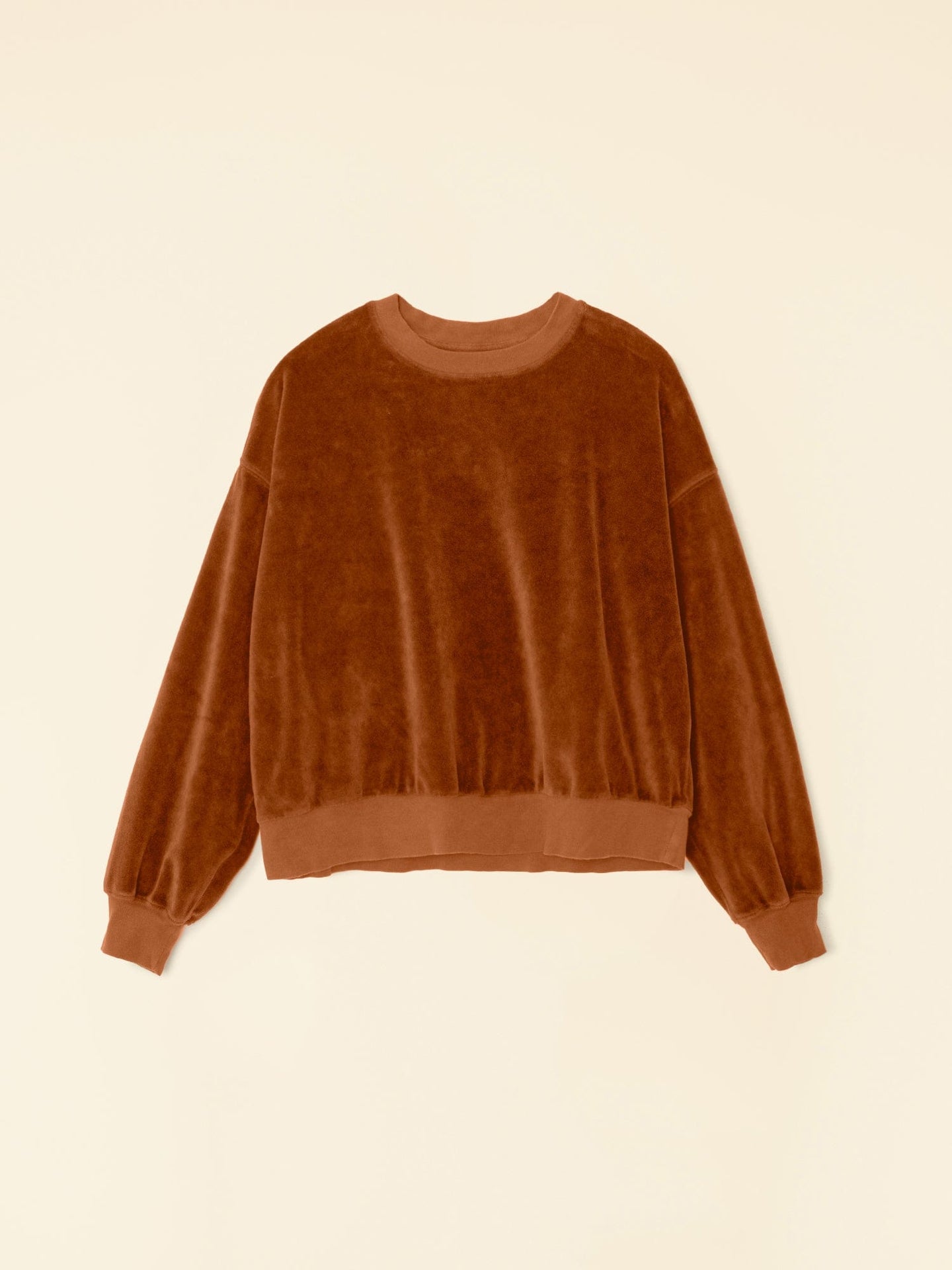 Xirena Sweatshirt Brown Sugar Huxley Velour Sweatshirt