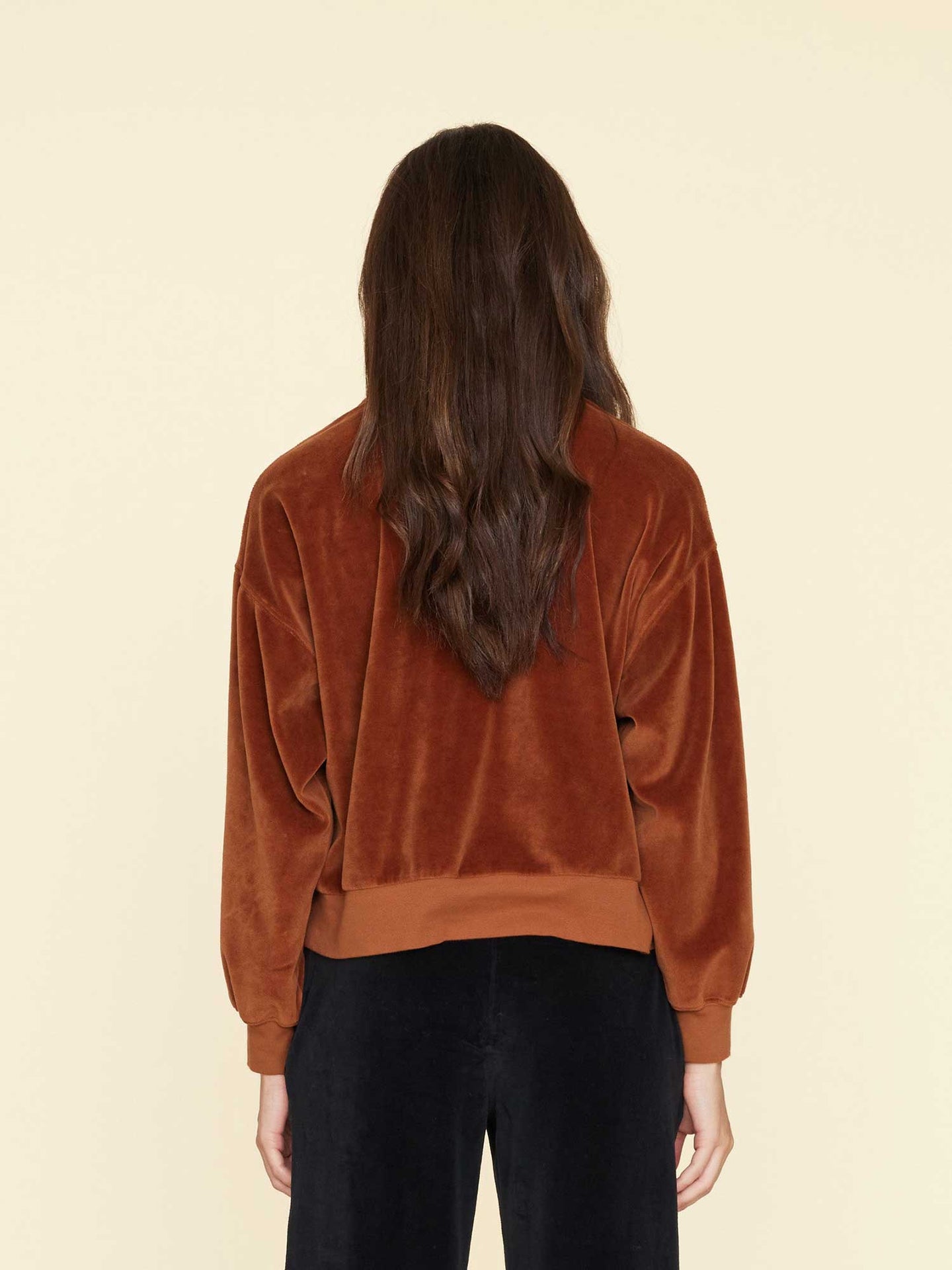 Xirena Sweatshirt Brown Sugar Huxley Velour Sweatshirt