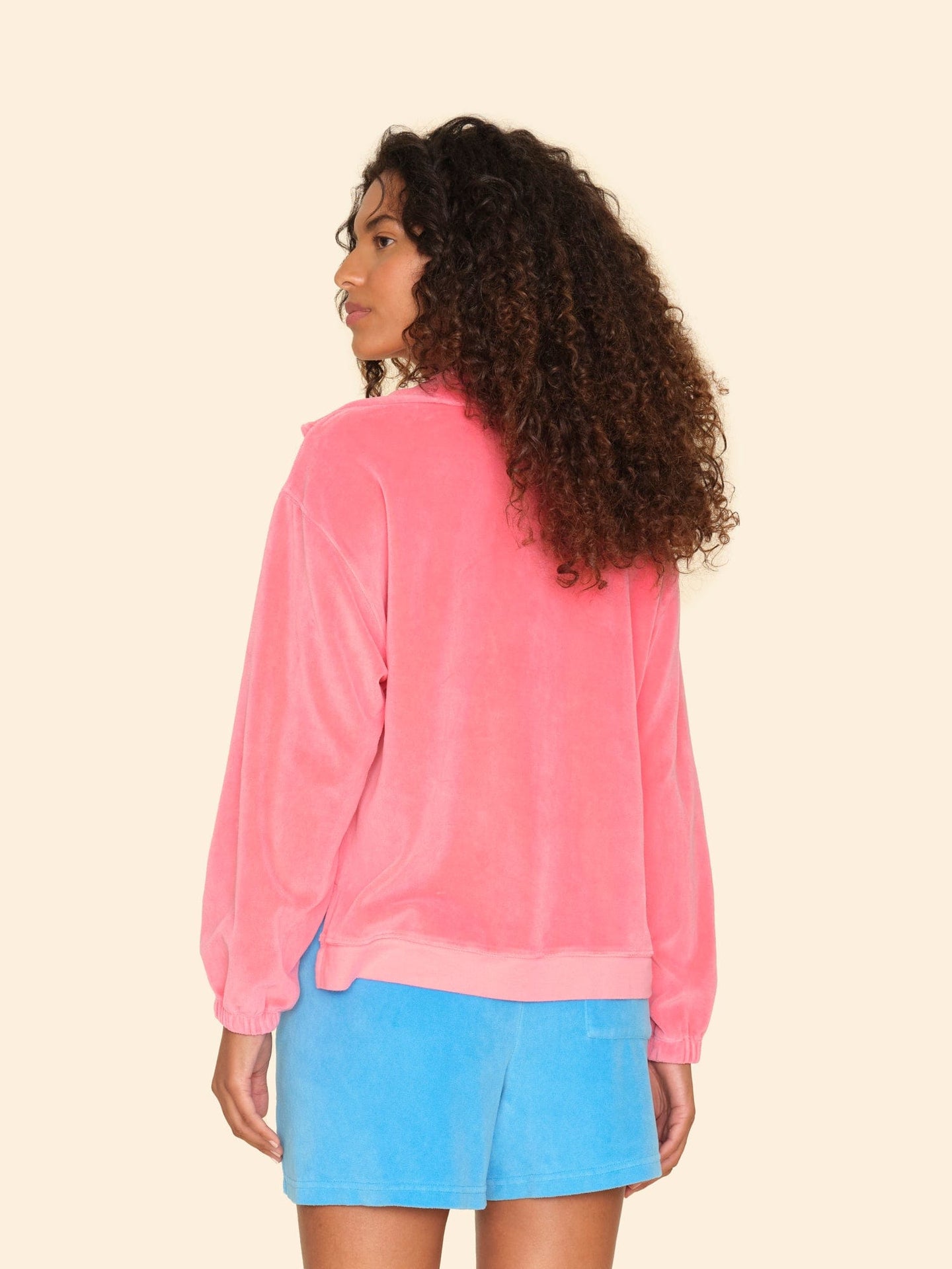 Xirena Sweatshirt Calypso Pink Oliver Velour Sweatshirt Calypso Pink Oliver Velour Sweatshirt