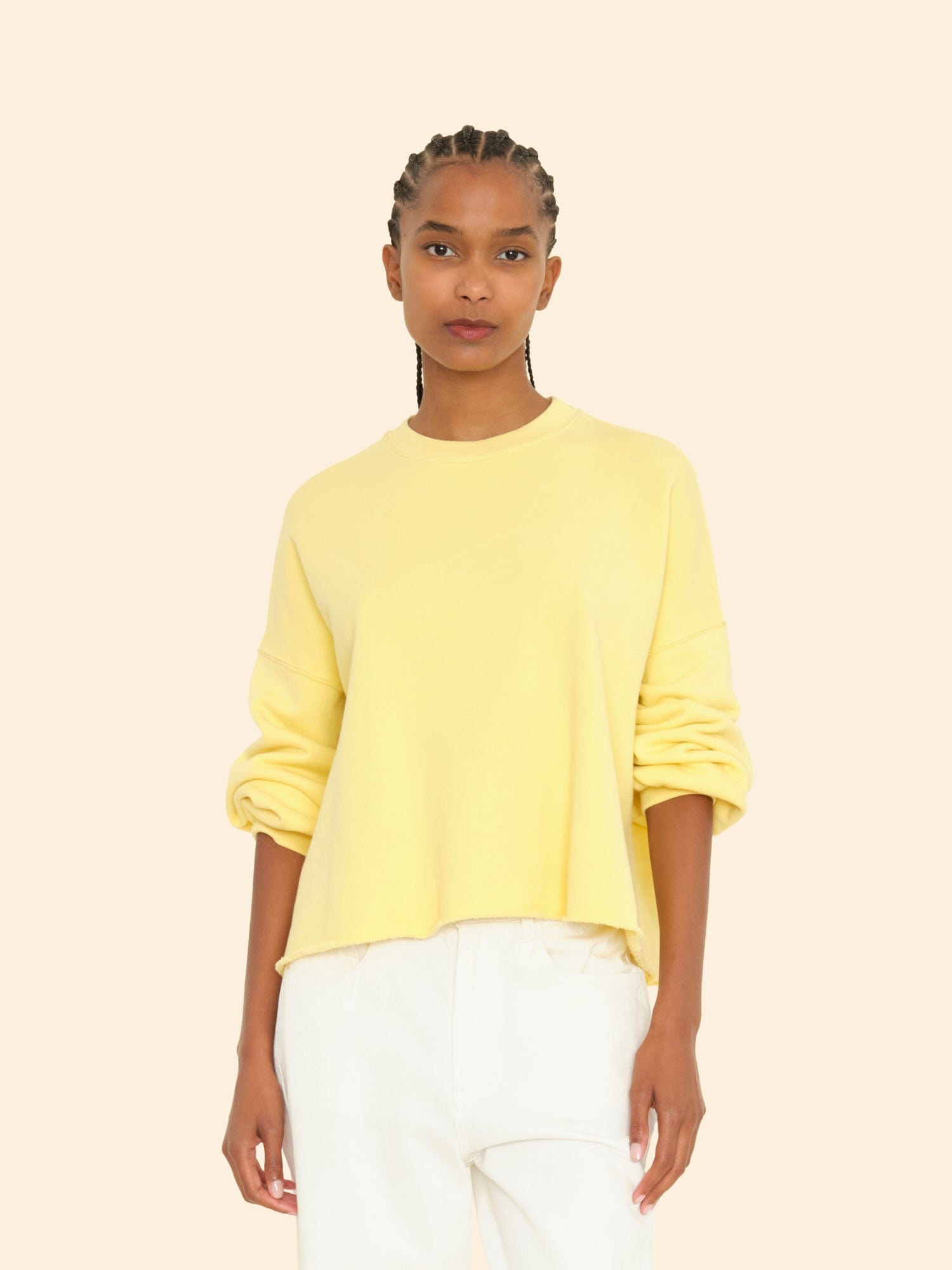 Canary yellow sweatshirt on sale