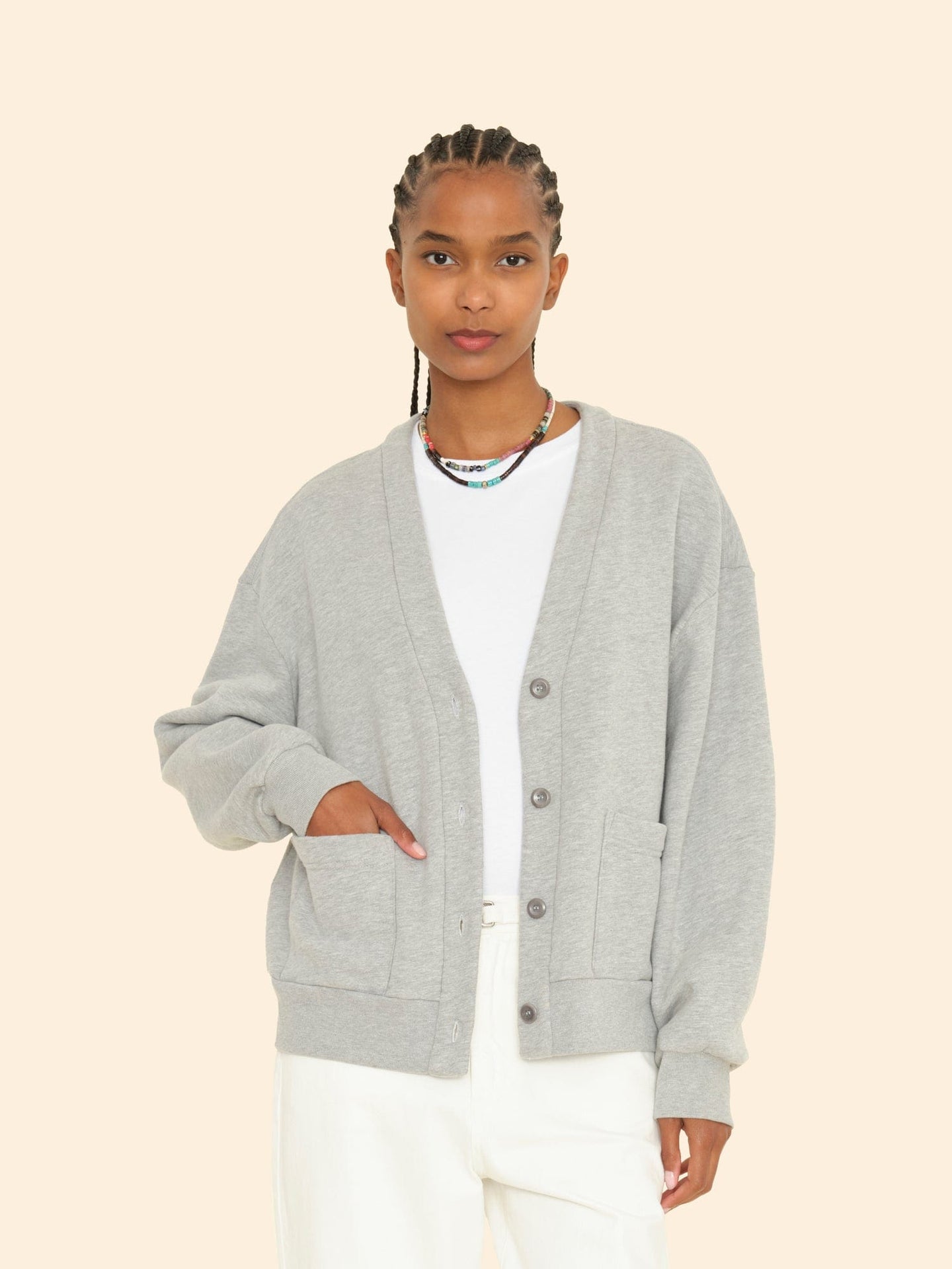 Xirena Sweatshirt Heather Grey Benny Cardigan Heather Grey Benny Cardigan