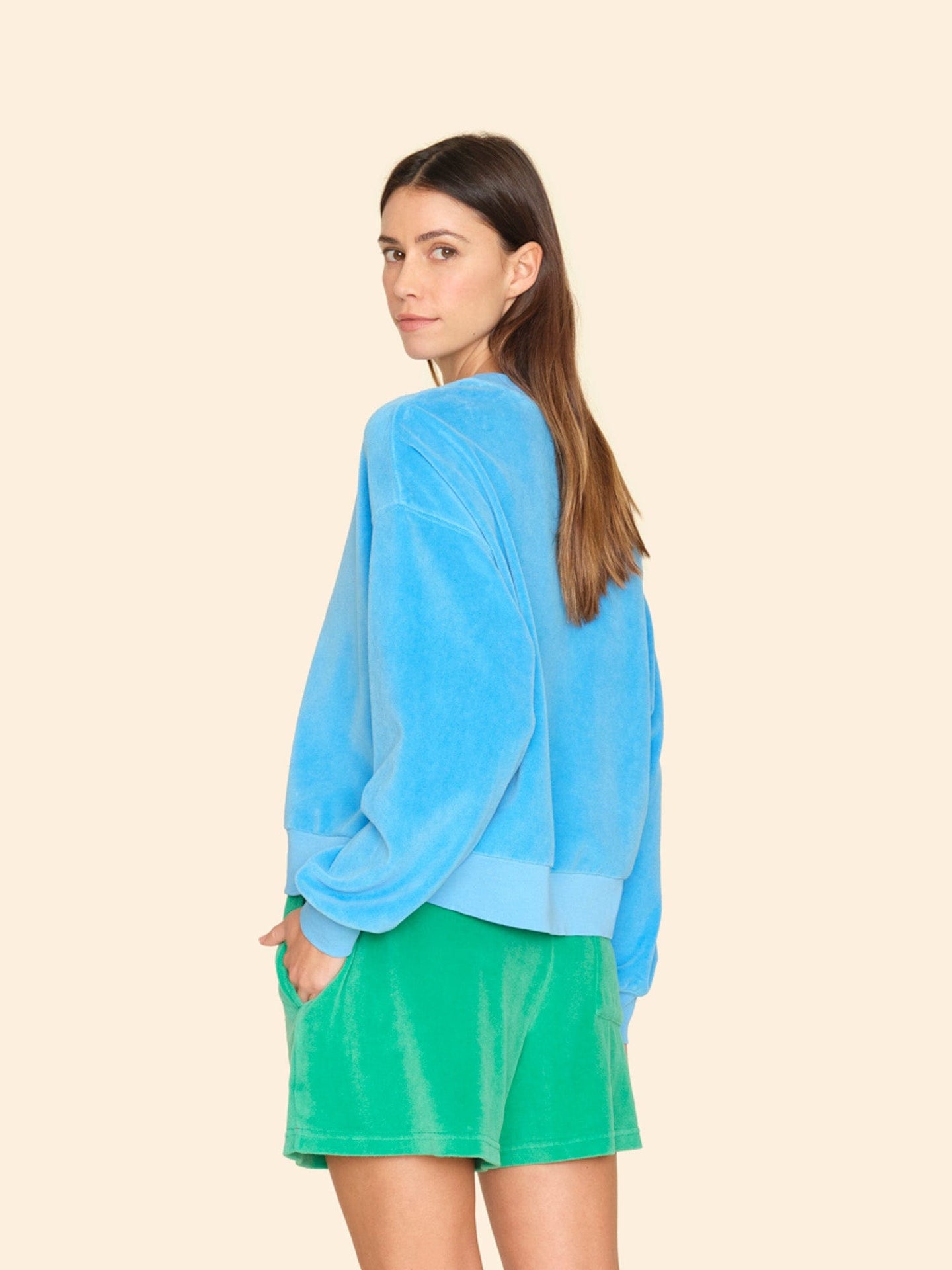 Xirena Sweatshirt Pier Blue Huxley Velour Sweatshirt Pier Blue Huxley Velour Sweatshirt