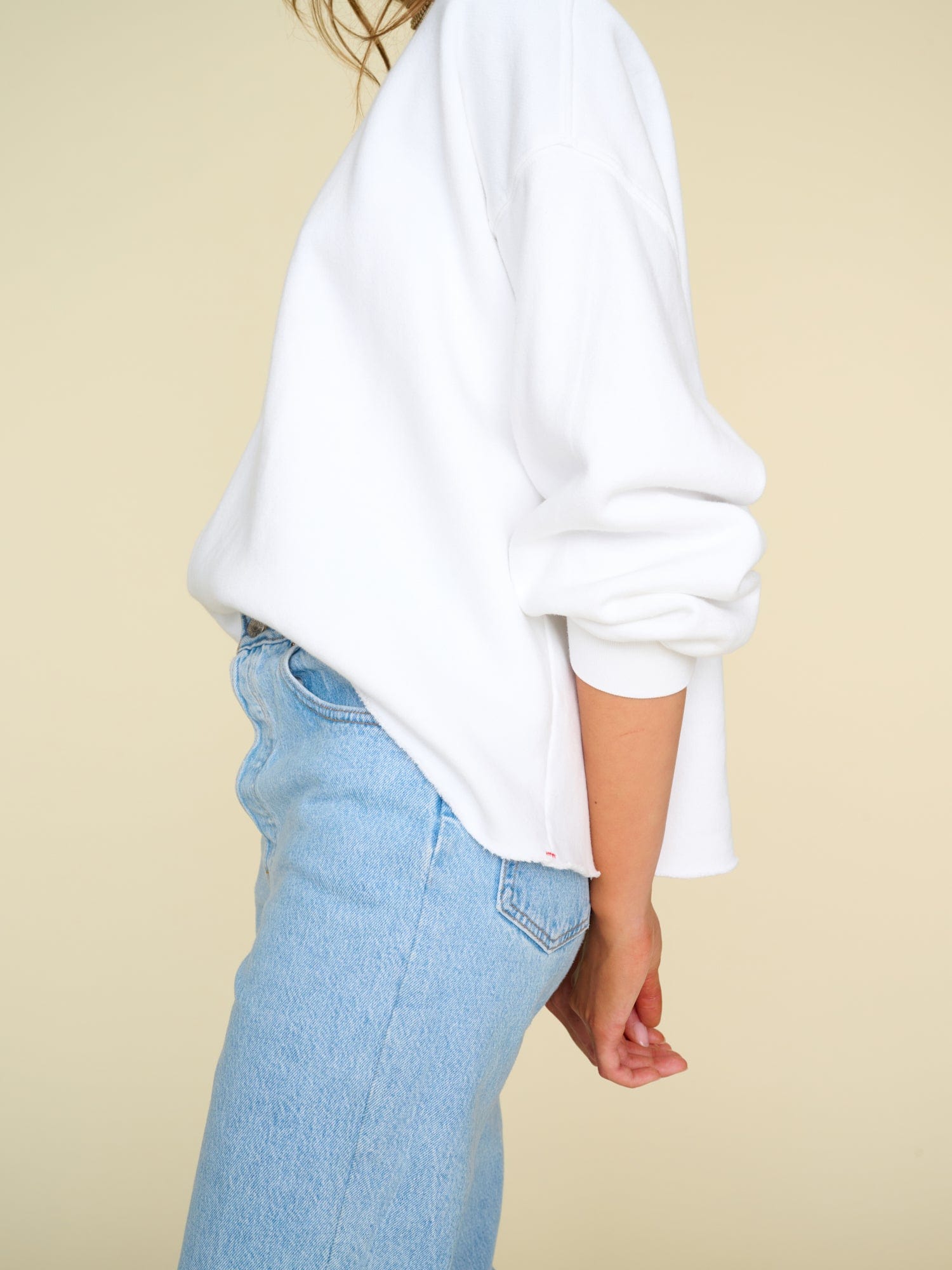 White sweat outlet jumper