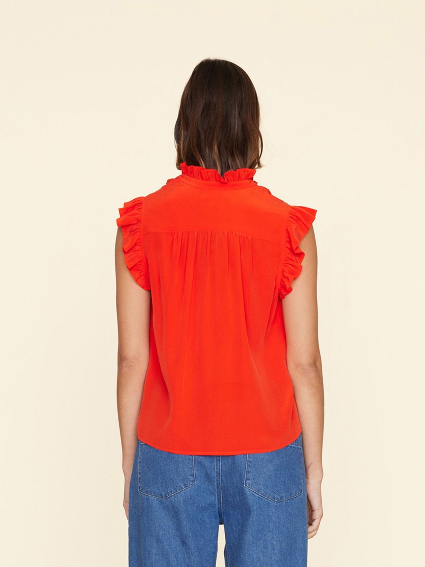 Xirena Top Flame Scarlet Brenna Silk Top