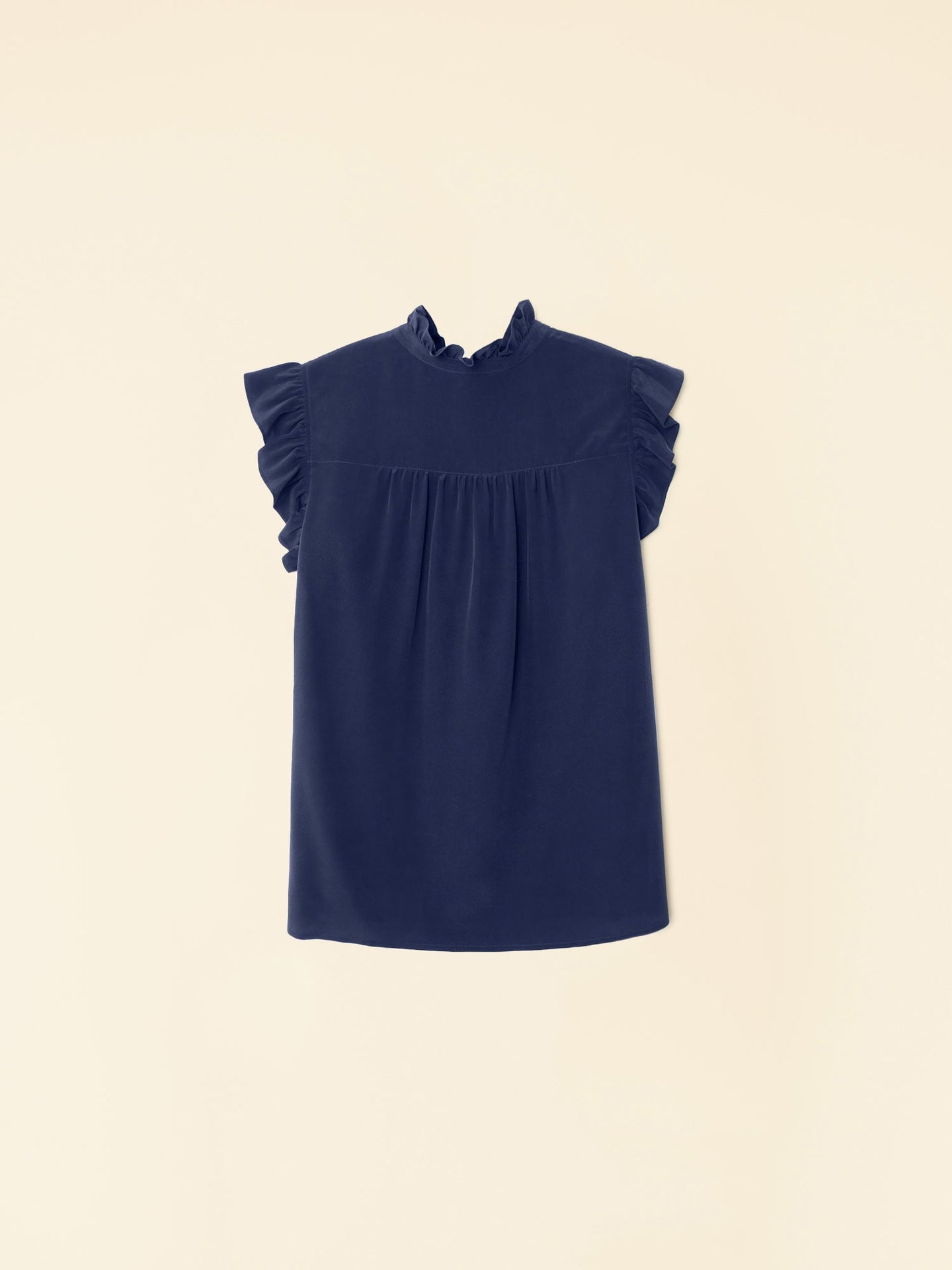 Xirena Top Navy Brenna Silk Top