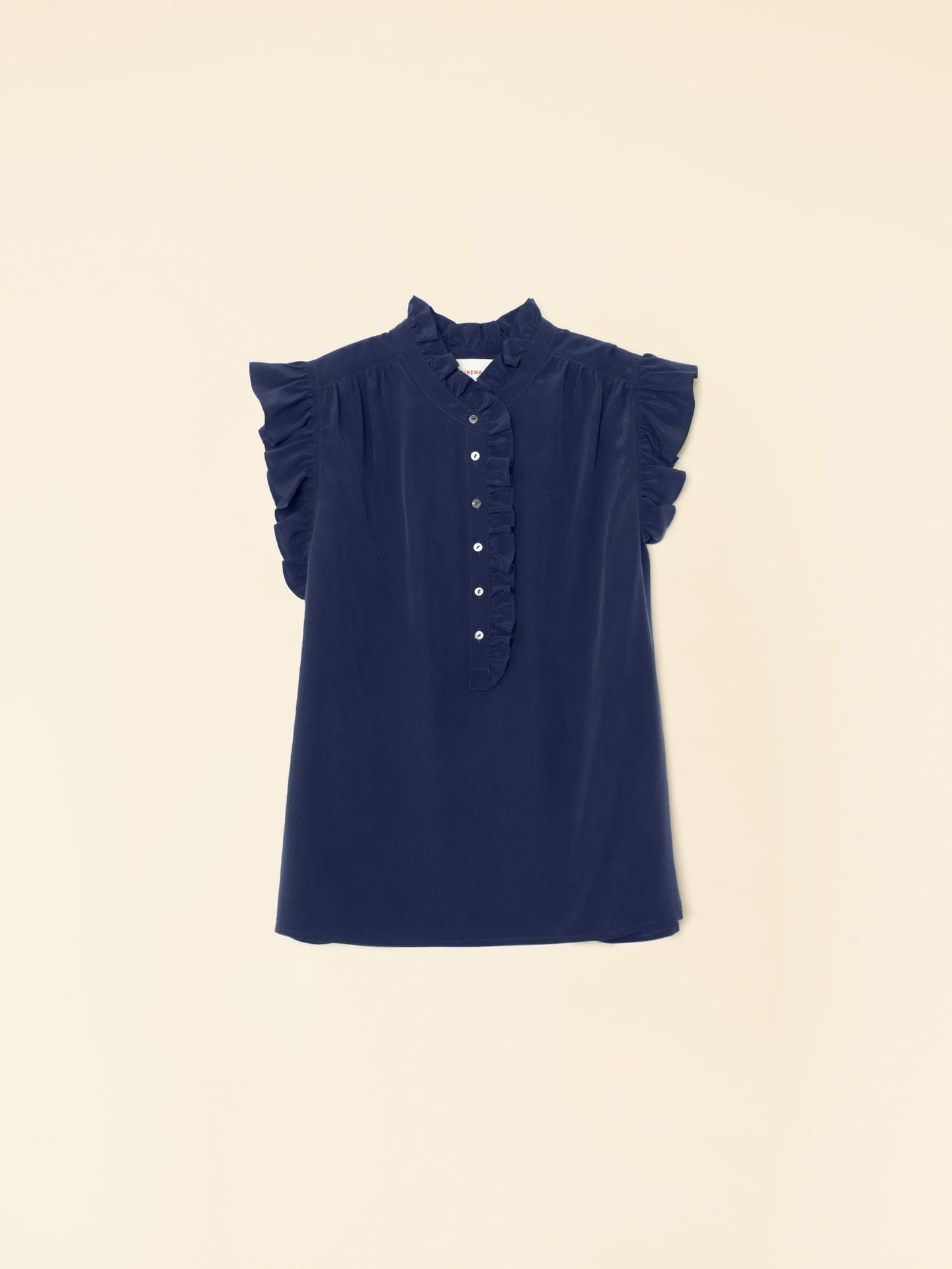 Xirena Top Navy Brenna Silk Top