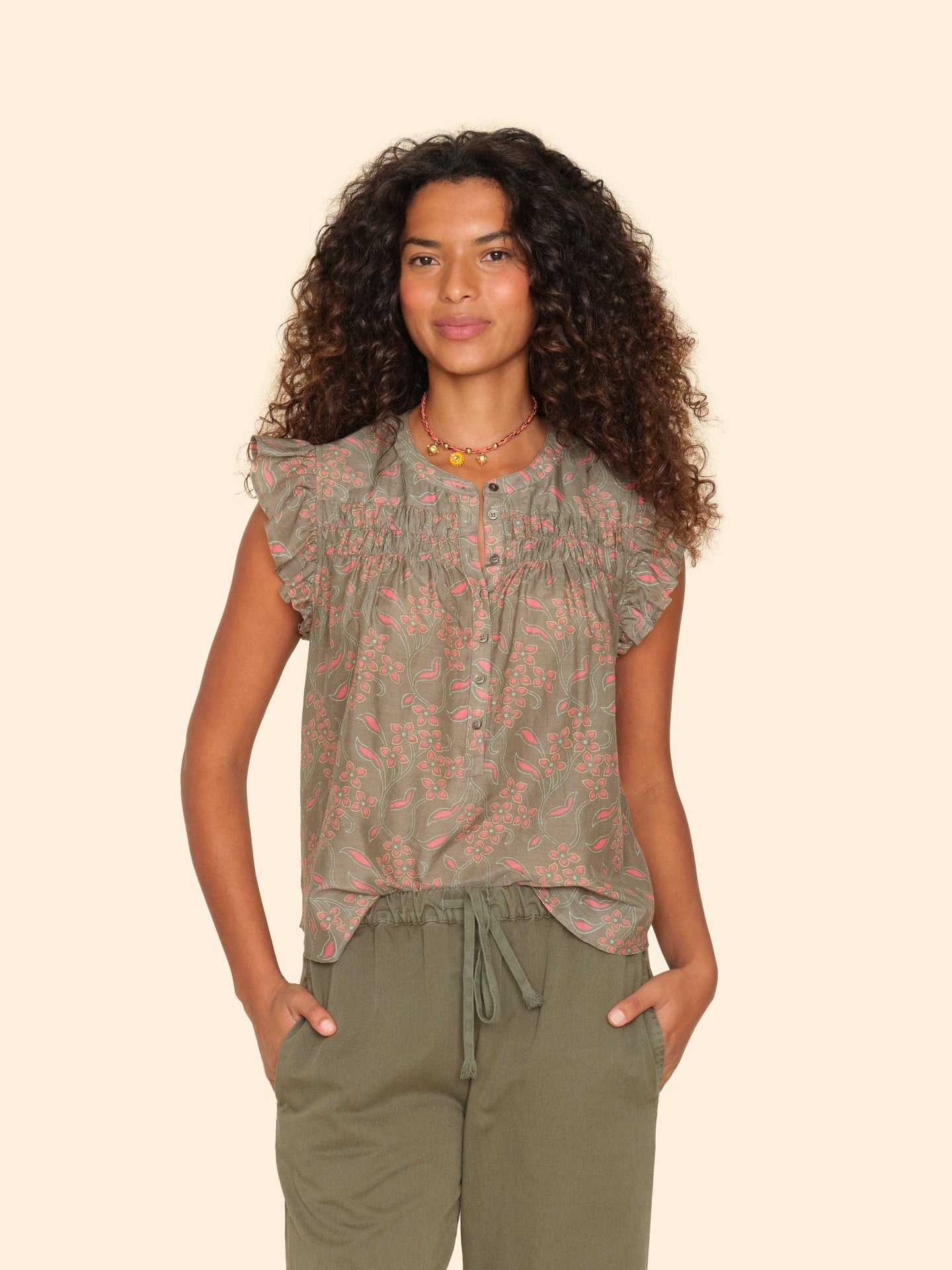 Xirena Top Olive Coral Bria Top Olive Coral Bria Top