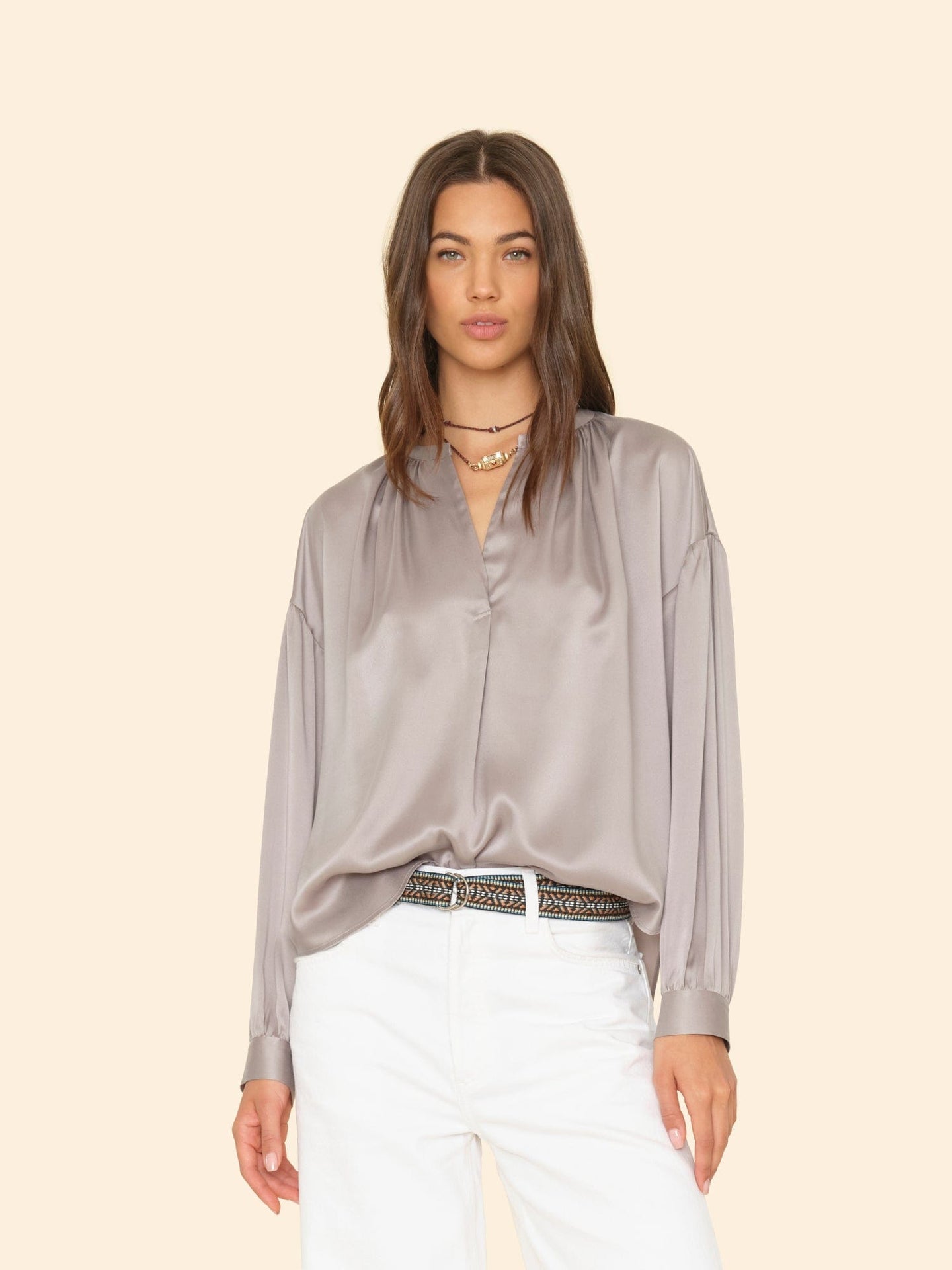 Xirena Top Pebble Grey Mayson Top